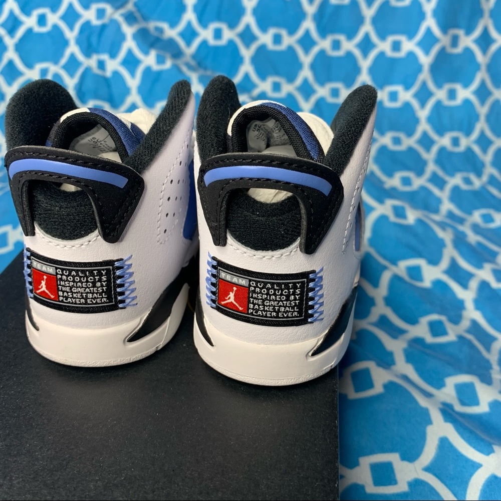 Nike air jordan 6 Unc Size 5c TD retro og Carolina blue white rare toddler shoes - Picture 3 of 5